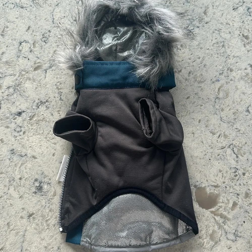 NWT Arcadia jacket dog winter teal/gray light up coat insulated size XS